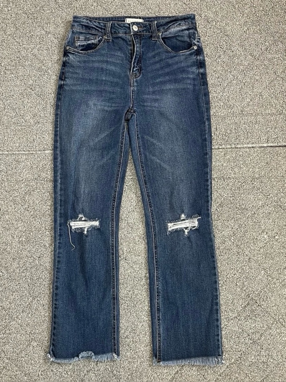 Harper Heritage High Rise Straight Jeans Womens Size 27 Distressed Frayed Hems